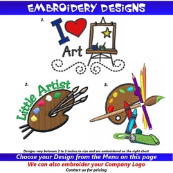 Kids Artist Smocks Embroidery Designs
